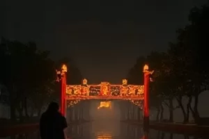 机械花园温室中机甲与藤蔓缠绕的机战动画封面
